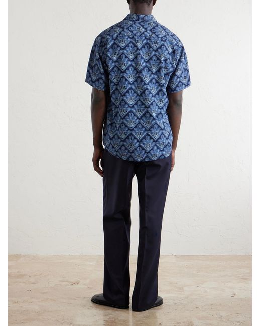 NN07 Blue Deon Printed Woven Shirt for men