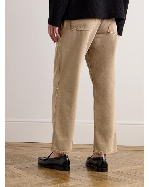FRAME Natural Straight-Leg Panelled Cotton-Canvas Trousers for men