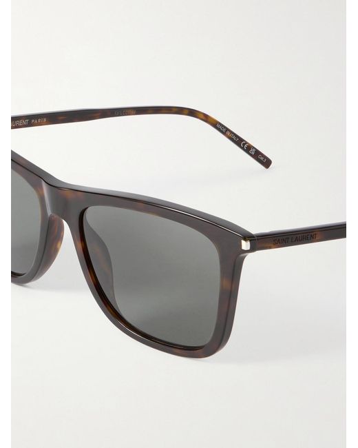 Saint Laurent Gray Square-Frame Acetate Sunglasses for men
