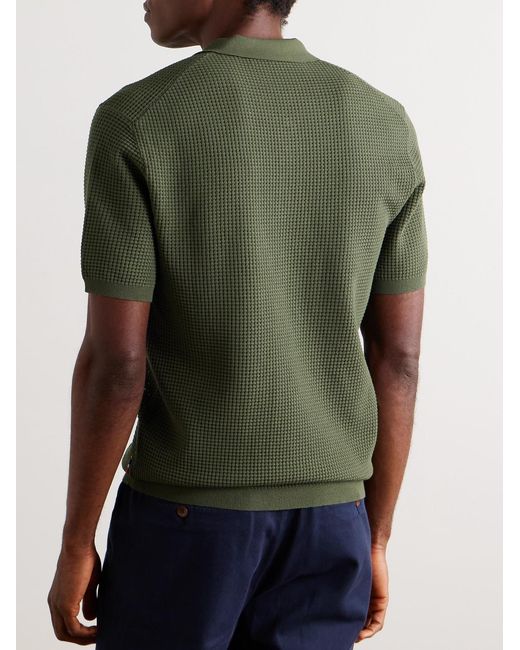 Orlebar Brown Green Roddy Waffle-knit Lenzingtm Ecoverotm-blend Polo Shirt for men
