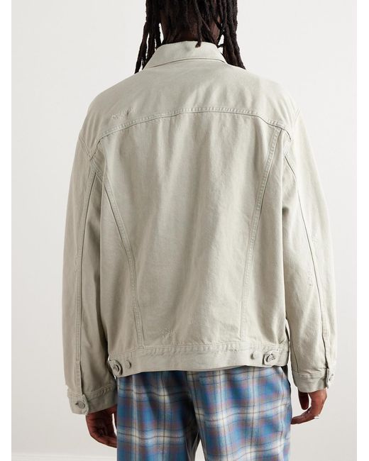 Acne Natural Distressed Denim Jacket for men