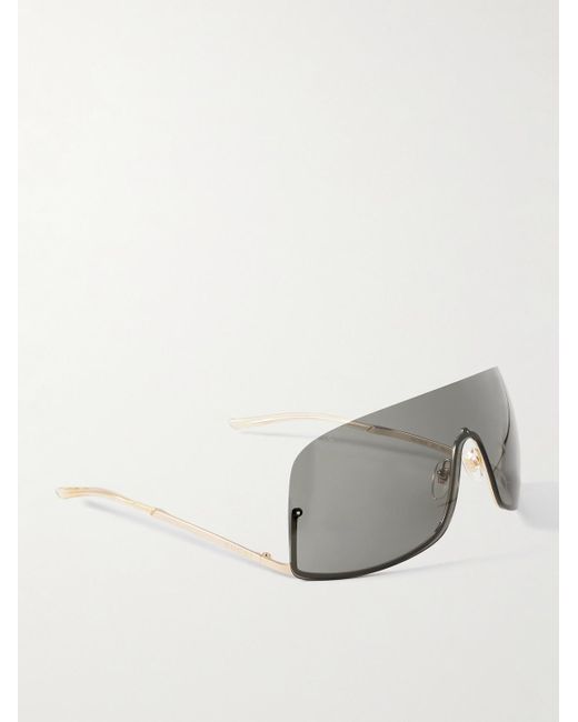Gucci Gray D-frame Gold-tone Sunglasses for men