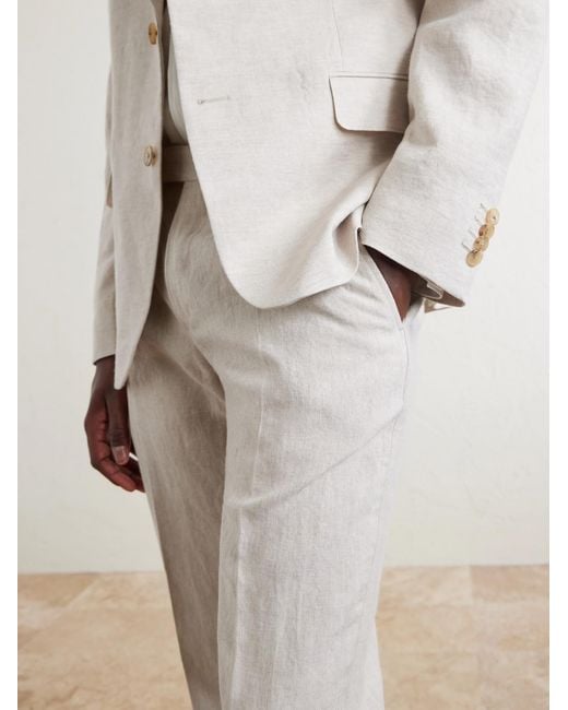 Mr P. White Phillip Slim-Fit Linen Suit Trousers for men