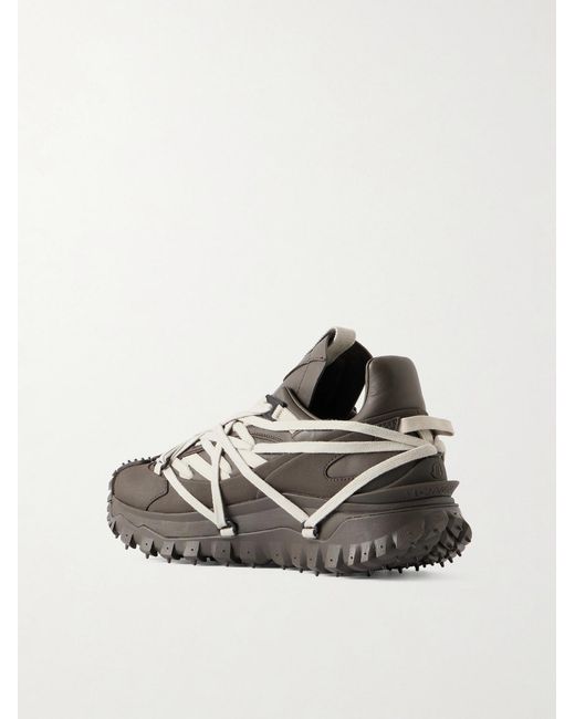 Rick Owens Brown Moncler Trailgrip Megalace® Leather And Rubber Sneakers for men