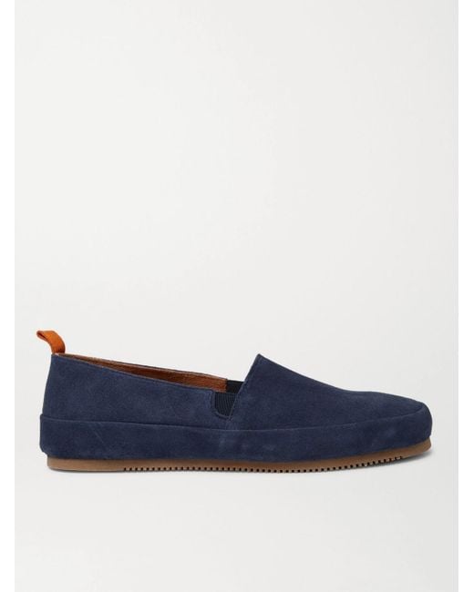 Mulo Blue Suede Loafers for men