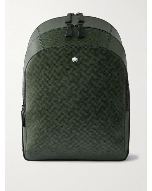 Montblanc Green Sartorial Medium Cross-grain Leather Backpack for men