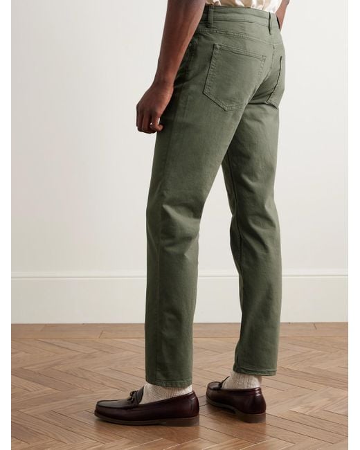 NN07 Green Tony 1923 Slim-Fit Garment-Dyed Organic Cotton-Blend Twill Trousers for men
