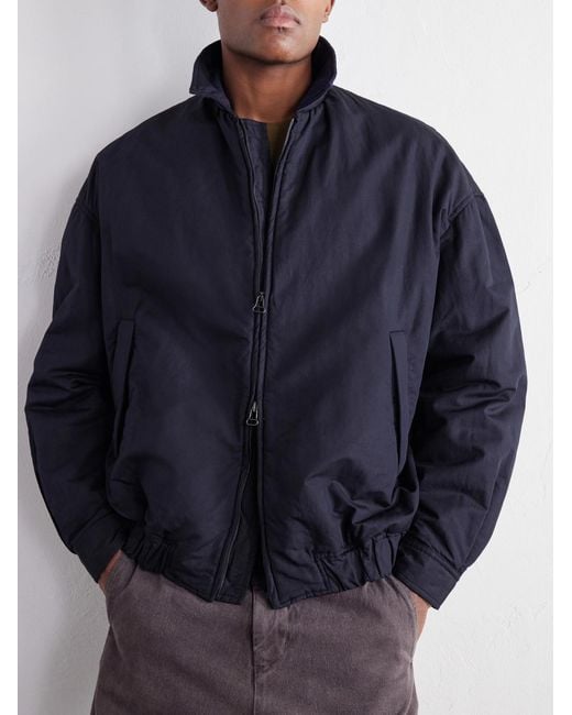 Casey Casey Blue Meaux Cotton And Linen-Blend Zip-Up Jacket for men