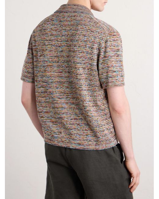 Paul Smith Gray Camp-Collar Knitted Cotton Shirt for men