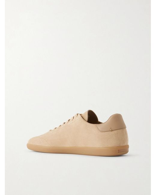 Zegna Natural 232 Leather-trimmed Suede Sneakers for men