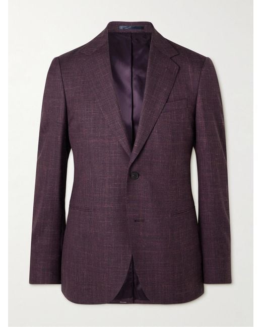 Mr P. Purple Slim-fit Virgin Wool for men