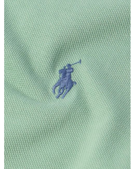 Polo in cotone piqué con logo ricamato di Polo Ralph Lauren in Green da Uomo