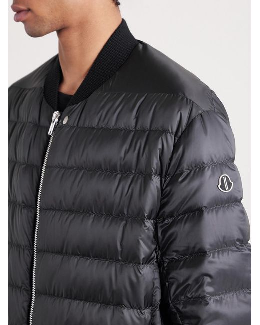 Rick Owens Black Moncler Quilted Padded Shell Down Jacket for men