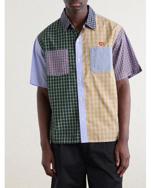 Human Made Multicolor Logo-Appliquéd Checked Cotton Shirt for men