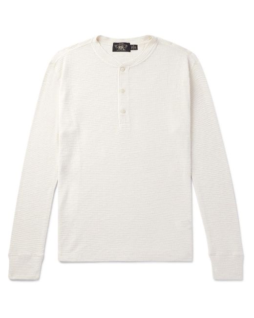 RRL White Slim-fit Waffle-knit Cotton Henley T-shirt for men