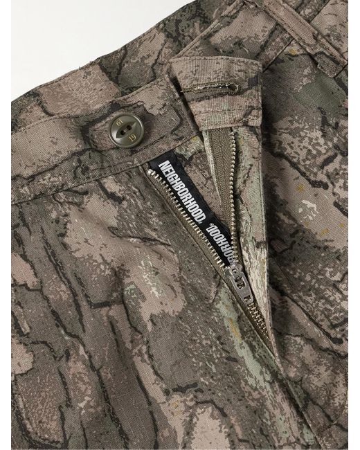 Neighborhood BDU gerade geschnittene Cargohose aus Baumwoll-Ripstop mit Camouflage-Print in Brown für Herren