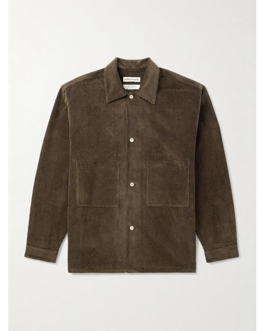 A Kind Of Guise Green Sayan Cotton-Corduroy Overshirt for men
