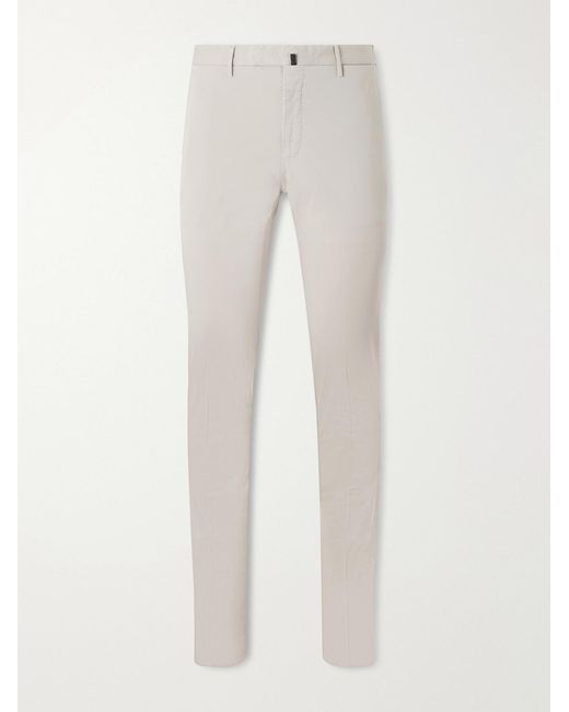 Slowear White Straight-Leg Cotton-Blend Trousers for men