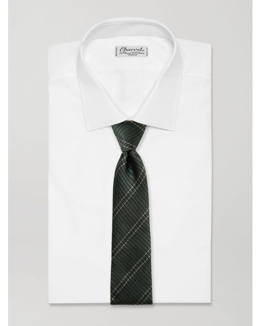 Mr P. Green 8Cm Checked Silk-Twill Tie for men