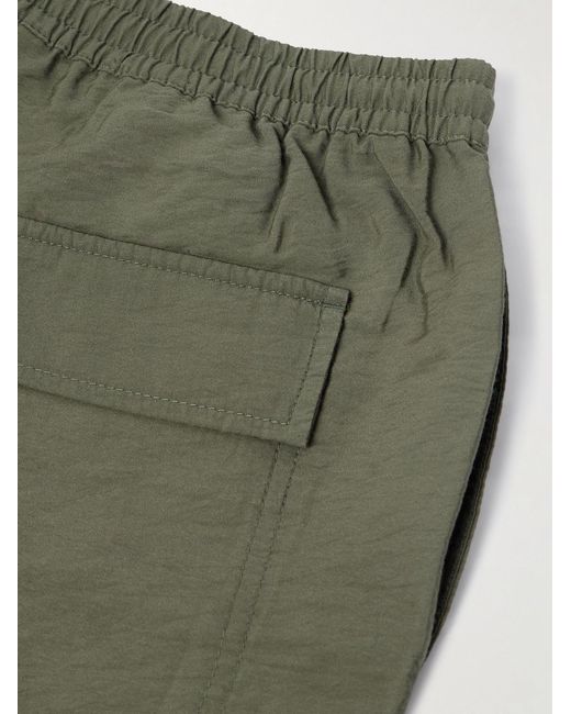 NN07 Green Ryder 5971 Straight-Leg Crinkled Tencel Modal-Blend Drawstring Shorts for men