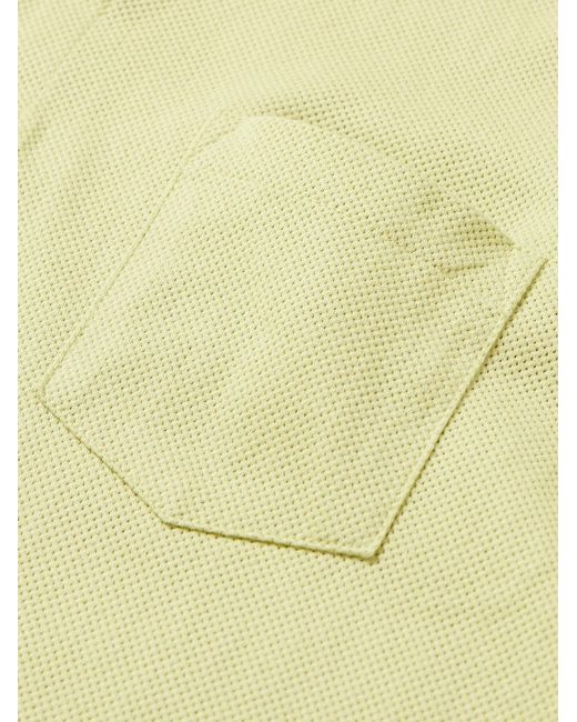 Sunspel Yellow Riviera Slim-fit Supima Cotton-mesh Polo Shirt for men