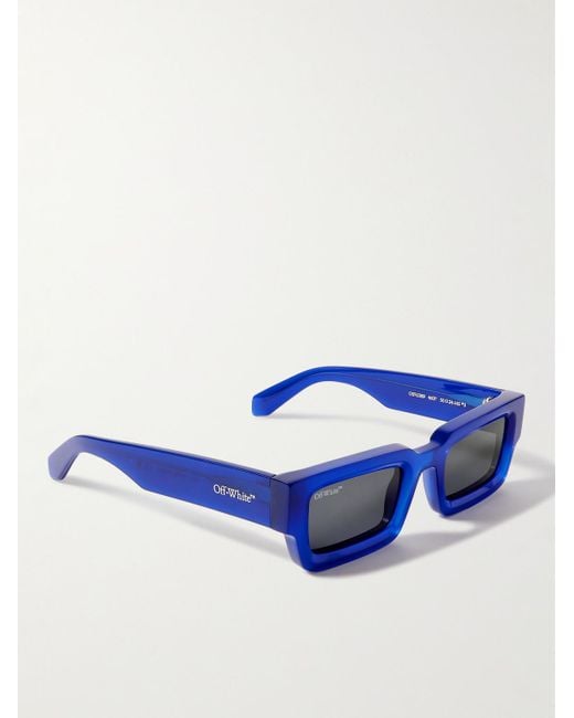 Off-White c/o Virgil Abloh Lecce Sonnenbrille mit rechteckigem Rahmen aus Azetat in Blue für Herren