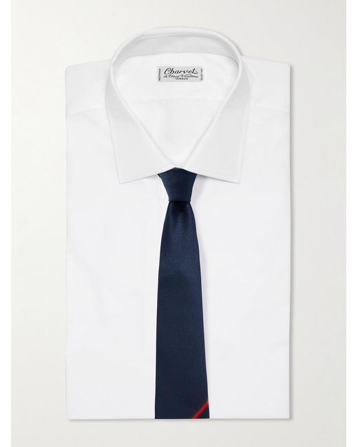 Gucci Blue 7Cm Striped Silk-Twill Tie for men