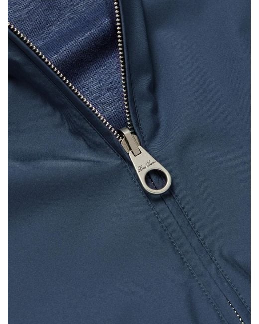 Loro Piana Blue Reversible Storm System® Jersey And Twill Bomber Jacket for men
