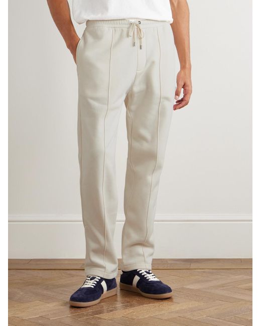 Ralph Lauren White Straight-leg Cotton And Cashmere-blend Sweatpants for men