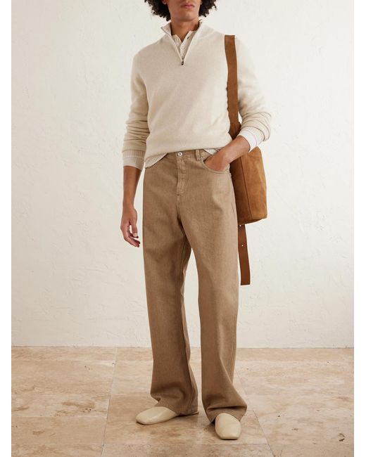Fedeli Natural Cashmere Half-zip Sweater for men