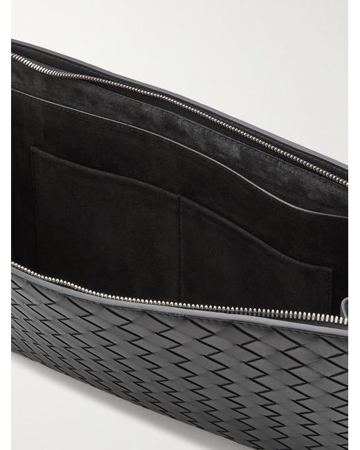 Bottega Veneta Black Avenue B. Intrecciato Leather Pouch for men