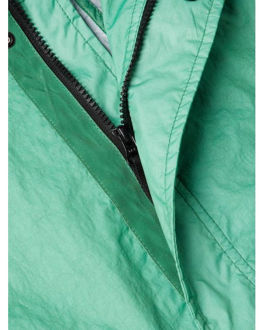 Stone Island Green Logo-appliquéd Garment-dyed Membrana 3l Tc Hooded Parka for men