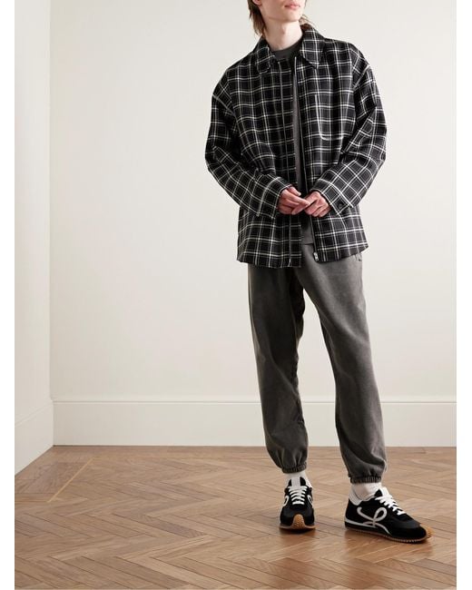 Acne Gray Tapered Logo-Appliquéd Cotton-Jersey Sweatpants for men