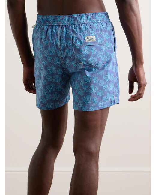 Shorts da mare medi a gamba dritta stampati di Hartford in Blue da Uomo