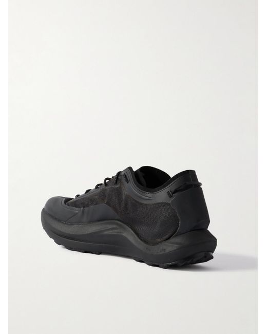 Roa Black Sella Leather And Mesh Sneakers for men
