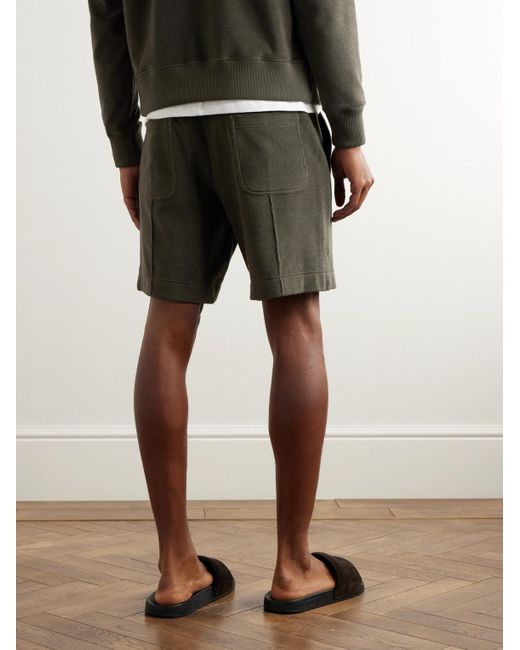Tom Ford Green Straight-leg Cotton-terry Shorts for men