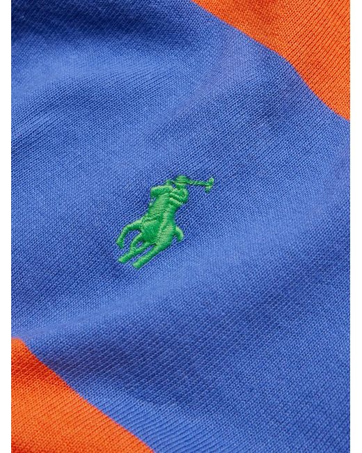 Polo Ralph Lauren Orange Striped Cotton-Jersey Polo Shirt for men