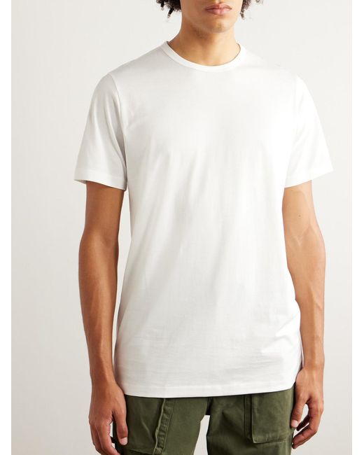 Handvaerk White Pima Cotton-Jersey T-Shirt for men