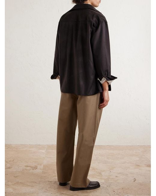 Loro Piana Natural Fuji Cleveland Cotton-gabardine Wide-leg Trousers for men