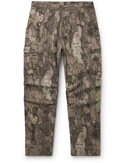 Neighborhood Gray Bdu Straight-leg Camouflage-print Cotton-ripstop Cargo Trousers for men