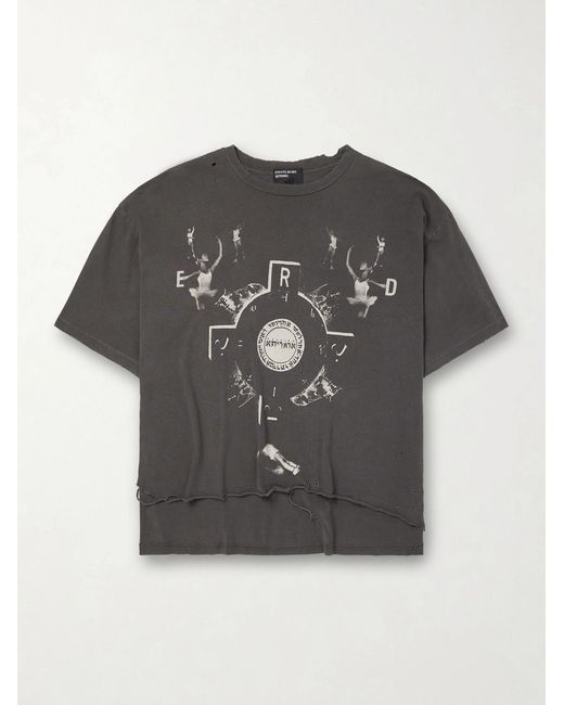 Enfants Riches Deprimes Gray Bed Of Nails Distressed Printed Cotton-Jersey T-Shirt for men
