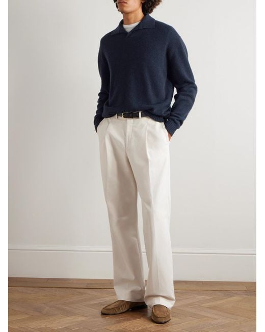 Sease Blue Cashmere Polo Sweater for men