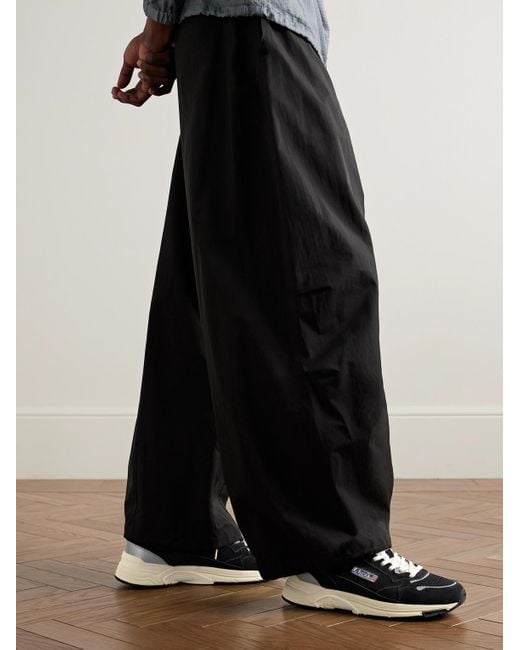 Autry Black Hyperway Leather-Trimmed Suede And Mesh Sneakers for men