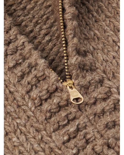 Shawl-Collar Wool And Cashmere-Blend Cardigan di Visvim in Brown da Uomo