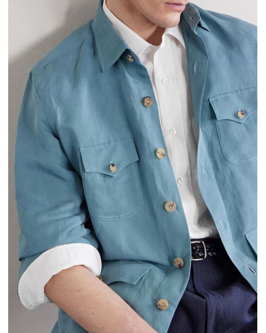 Linen Shirt di Rubinacci in White da Uomo