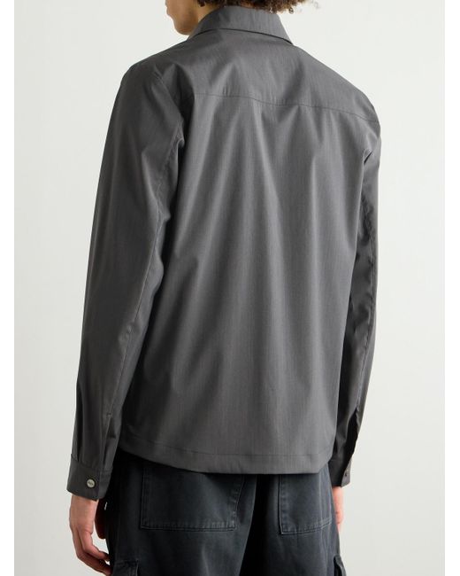 Herno Gray Woven Shirt Jacket for men
