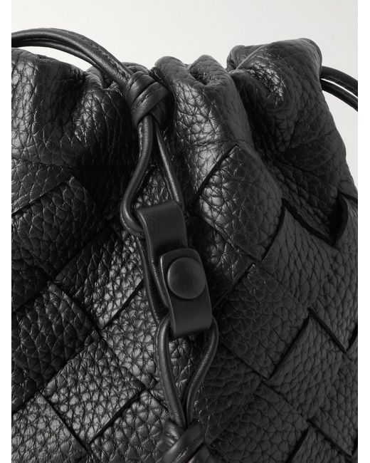 Bottega Veneta Black Intrecciato Full-grain Leather Pouch for men