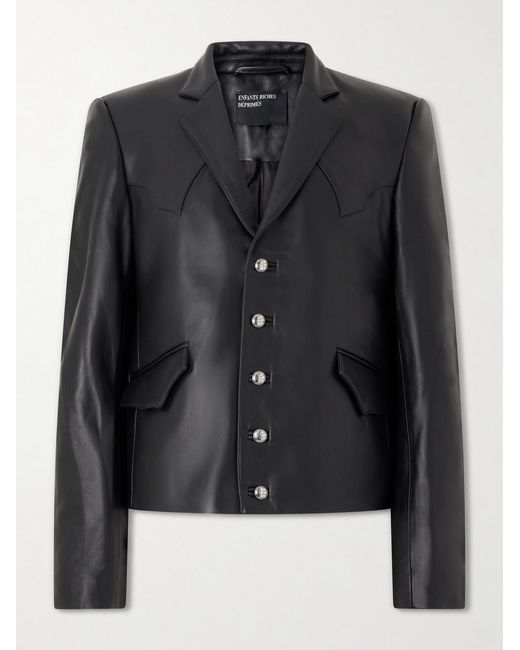Enfants Riches Deprimes Black Western Perfect Leather Blazer for men