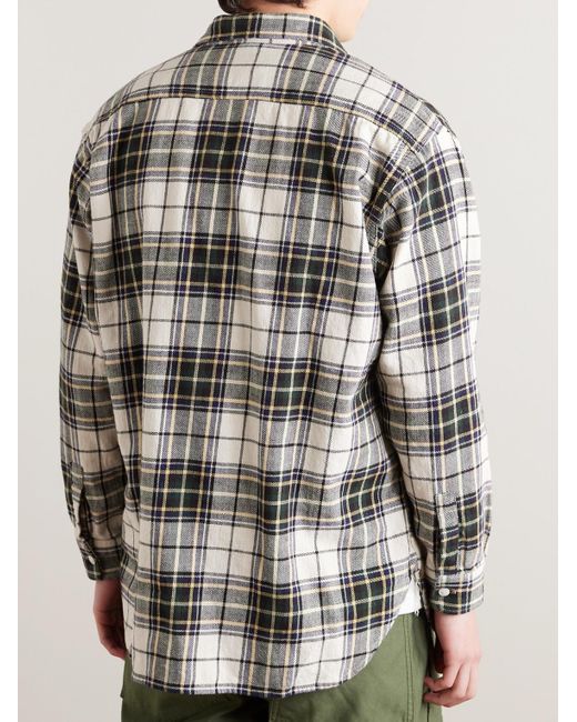 Beams Plus Gray Checked Cotton-flannel Shirt for men