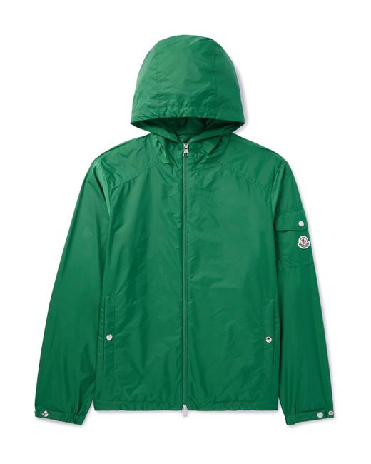 Moncler Green Etiache Logo-appliqued Shell Hooded Jacket for men
